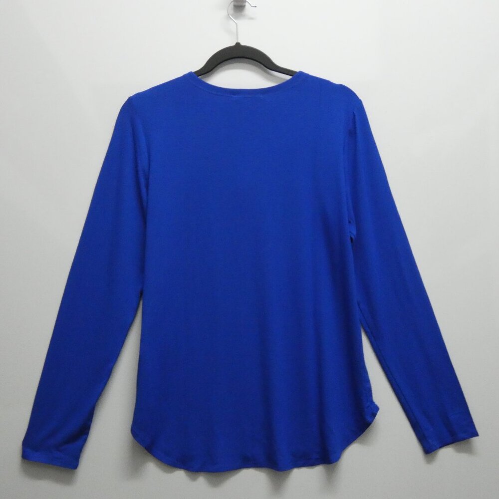NWT Eileen Fisher Royal Blue Rayon Jersey Crew Neck Top Size M MSRP $98 - Picture 3 of 5